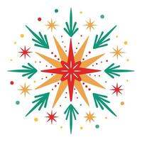 Festive Starburst Patterns Flat Illustration on White Background vector