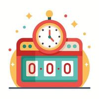 Retro New Year Countdown Clock vector