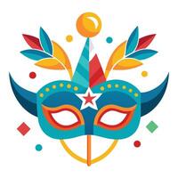 Stylized New Year Party Mask vector