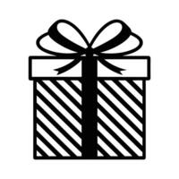 Silhouette of a Gift Box with Diagonal Stripe Pattern vector