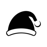 limpiar negro silueta de un Papa Noel claus sombrero con caracteristicas vector