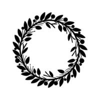 pulcro moderno negro silueta de un Navidad guirnalda vector