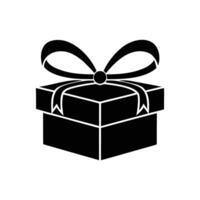 Clean Black Silhouette of a Gift Box with a Square Shape vector
