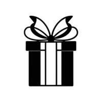 Clean Black Silhouette of a Square Gift Box Minimal Design vector
