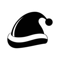 sencillo Papa Noel claus sombrero negro silueta diseño vector