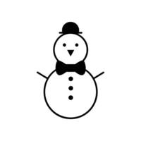negro silueta de un moderno minimalista monigote de nieve diseño vector