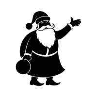 Santa Claus Holding a Globe and Pointing Silhouette vector