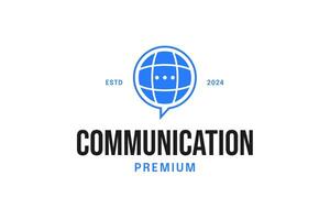 Globe with messaging icon logo design concept template illustration vector