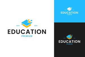 Education data or data academy logo design concept template illustration vector