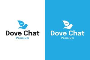 Dove and chat logo symbolizing peaceful and harmonious communication design illustration vector