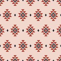 Seamless geometric red triangle shape ethnic asian tradition pattern texture on brown background. Silk and fabric pattern decoration for Thai clothing and wrapping and wallpaper vector