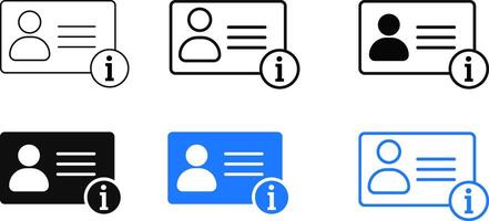Set of user account info icon. user profile sign. edit profile vector