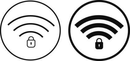 Set of Security wifi and Private wifi internet icon. Secure Access icon. Wifi security sign vector