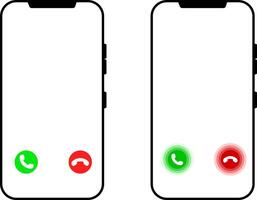 mobile with Incoming, outgoing, and missed icon set. Call phone icon. Set of signs for support. phone call receive icon sign vector