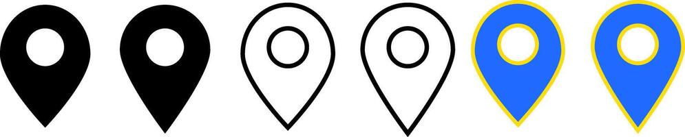 location icons set. map sing. pin icon vector