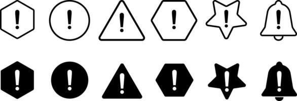Set of Warning icon set. Danger triangle icon symbol. Attention caution sign vector
