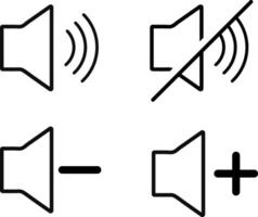 Set of speaker icon. Volume icon. silent icon symbol. Plush sign vector