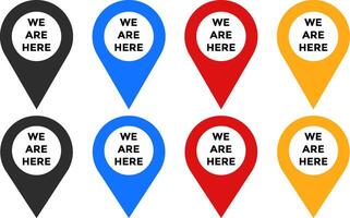 we are here with map icon set. Pin location icon symbol. Map pin sign vector