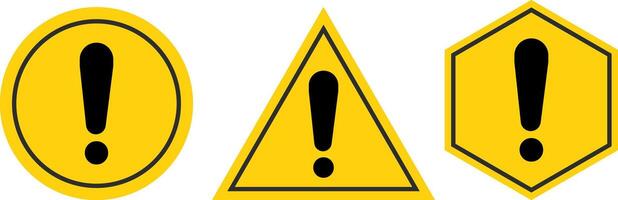 Set of Warning sign icon. Caution signs. Symbols danger and warning signs. exclamation mark of warning attention vector