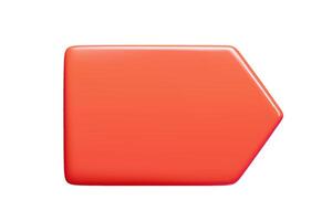 Red 3d arrow shaped banner. Frame in minimalist design for text integration. vector