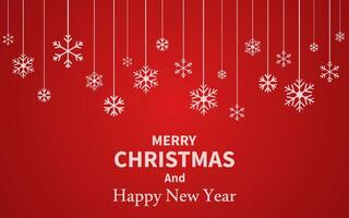 Christmas greetings background design Merry Christmas greeting text on red background vector