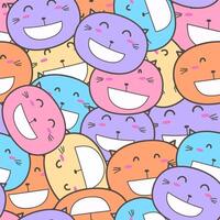 a colorful background with a cartoon cat face vector