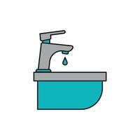 Simple graphic emphasizing a modern sink icon design concept vector