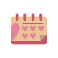 Calendar graphic highlights a simple and functional Valentine design vector