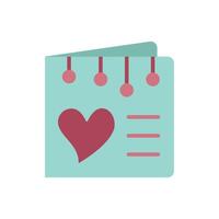 Valentine card icon highlights a modern, functional design with a clean concept vector