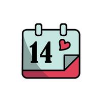 Calendar graphic presents a sophisticated and simple Valentine design vector