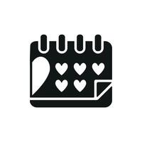 Calendar design integrates a functional and modern Valentine theme vector