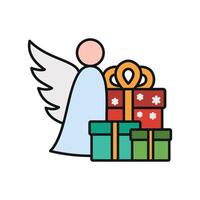 Simple graphic emphasizing a modern Christmas angel design concept vector
