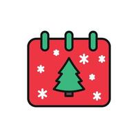 Calendar graphic representing a modern and simple Christmas design concept vector