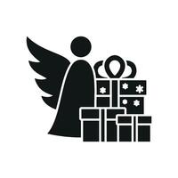 Modern graphic portraying a simple Christmas angel design concept vector