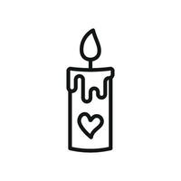 Valentine candle design blends elegance and simplicity in a modern graphic theme vector