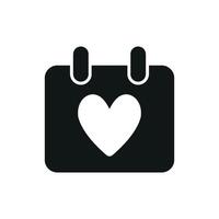 Calendar graphic highlights a simple and elegant Valentine-themed concept vector