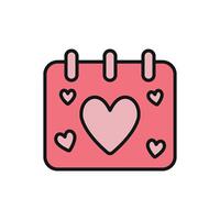 Calendar graphic reflects a modern and simple Valentine design vector