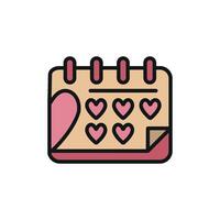 Calendar design presents a sophisticated Valentine theme with a minimalist approach vector