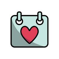 Calendar design integrates a sleek and minimalist Valentine concept vector