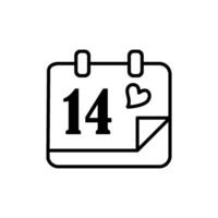 Calendar design blends simplicity and sophistication in a modern Valentine graphic vector