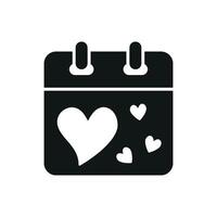 Calendar graphic presents a stylish and minimalist Valentine concept vector