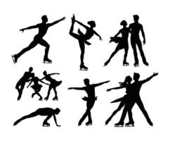 Ice Skating Silhouette Design Template vector