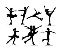 Elegant Ice Skating Poses Design vector
