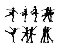 Elegant Ice Skating Silhouettes Collection vector