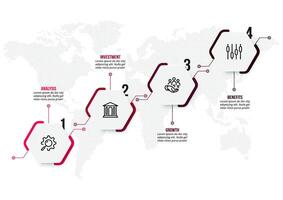 Hexagon for timeline infographic template. vector