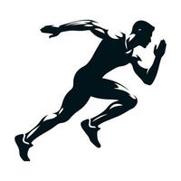 running jogging illustration black and white version vector