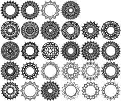 Mandala Pattern Set - Intricate Decorative Circular Designs for Creative Projects vector