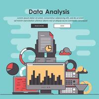 Landing page template of business analysis. Modern flat design concept of web page design for website and mobile website. Flat illustration vector
