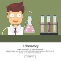 Scientist in Laboratory. Concept for science, medicine and knowledge. Flat illustration vector