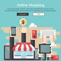 On line shopping and payment Methods. Mobile payments. Flat illustration vector
